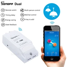 Sonoff Dual 2CH Wifi умный переключатель домашний пульт дистанционного управления беспроводной переключатель универсальный модуль Таймер Wi-Fi переключатель умный дом управление Лер