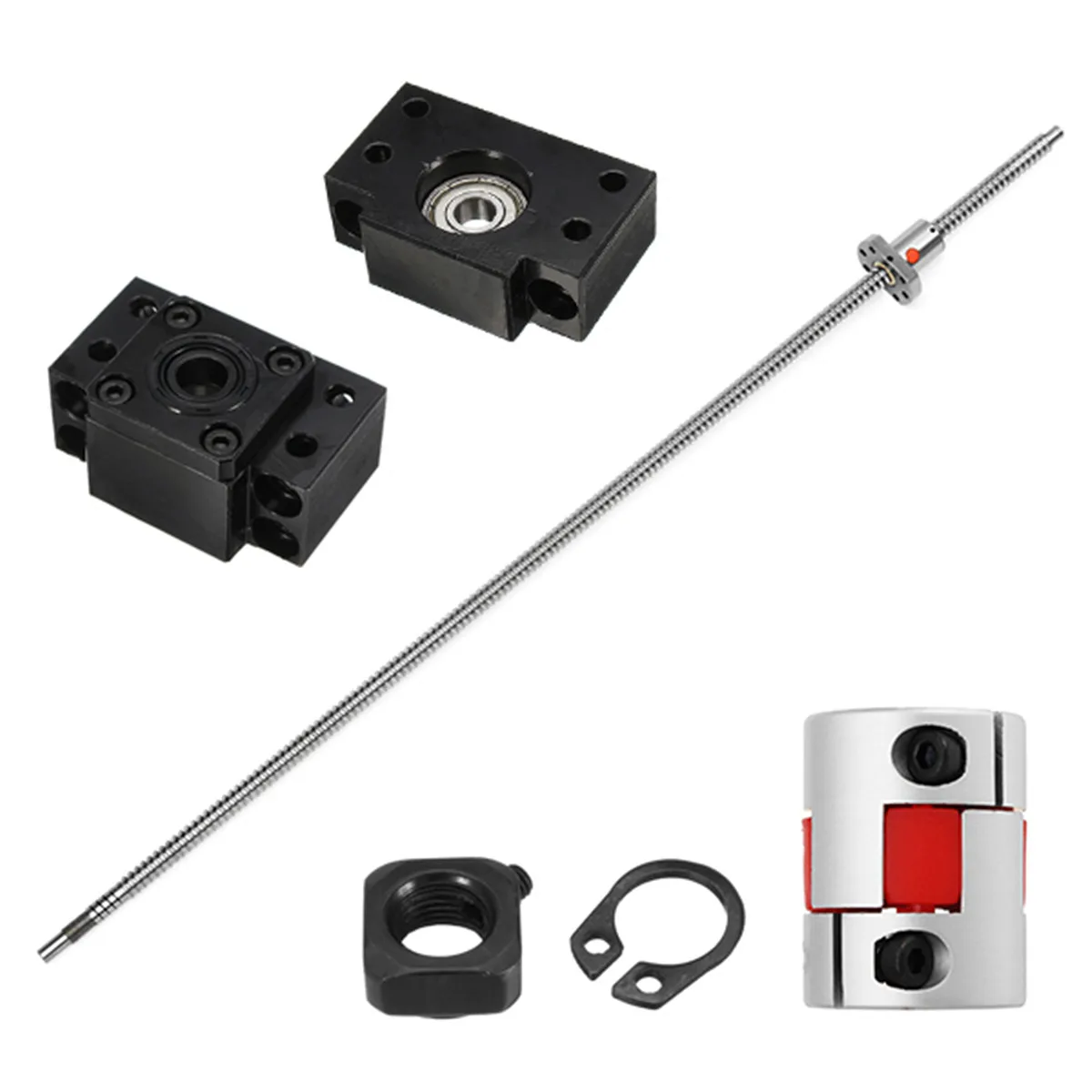 

SFU1204 700mm Steel Ball Screw with BK10 BF10 End Support and 6.35x10mm Coupler CNC Tool Mechanical Hardware