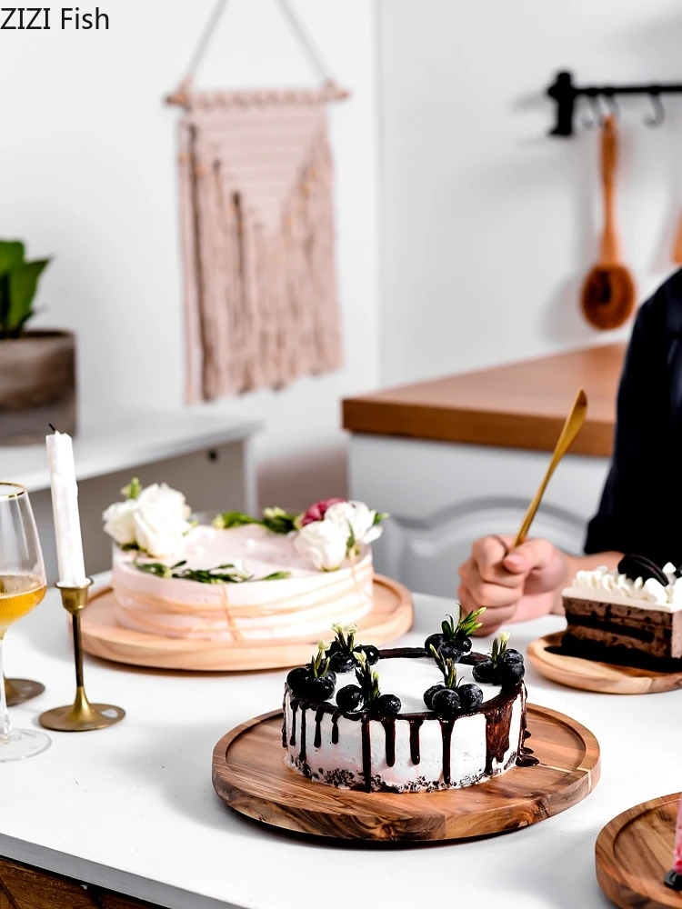 В скандинавском стиле, ретро, деревянная тарелка для торта, стеклянная крышка, десертный стол, дисплей, подставка, поднос, для дома, кухни, украшение, праздничные, вечерние