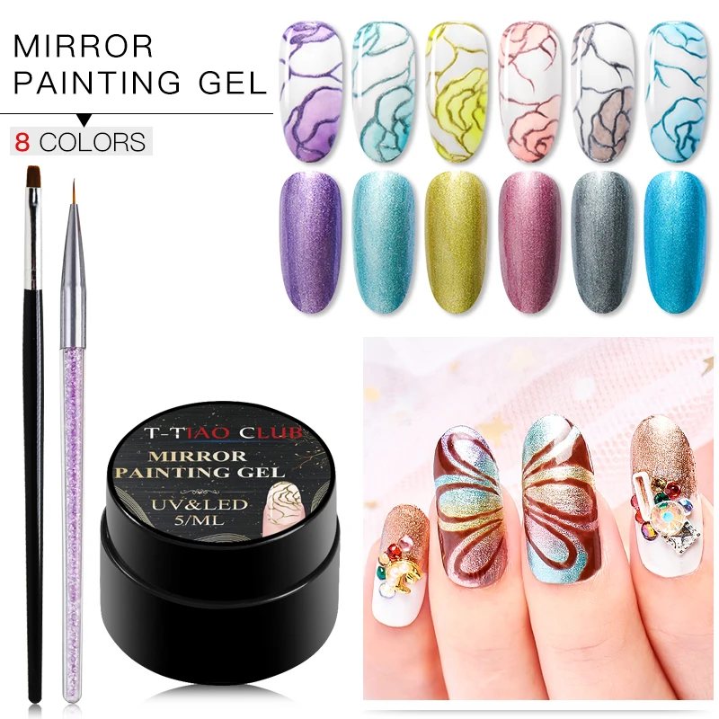 T Tiao Club Fil Dessin Vernis A Ongles Gel Effet Miroir Uv Web Peinture Gel Vernis Tirant Soie Ongles Araignee Creative Nail Art Aliexpress