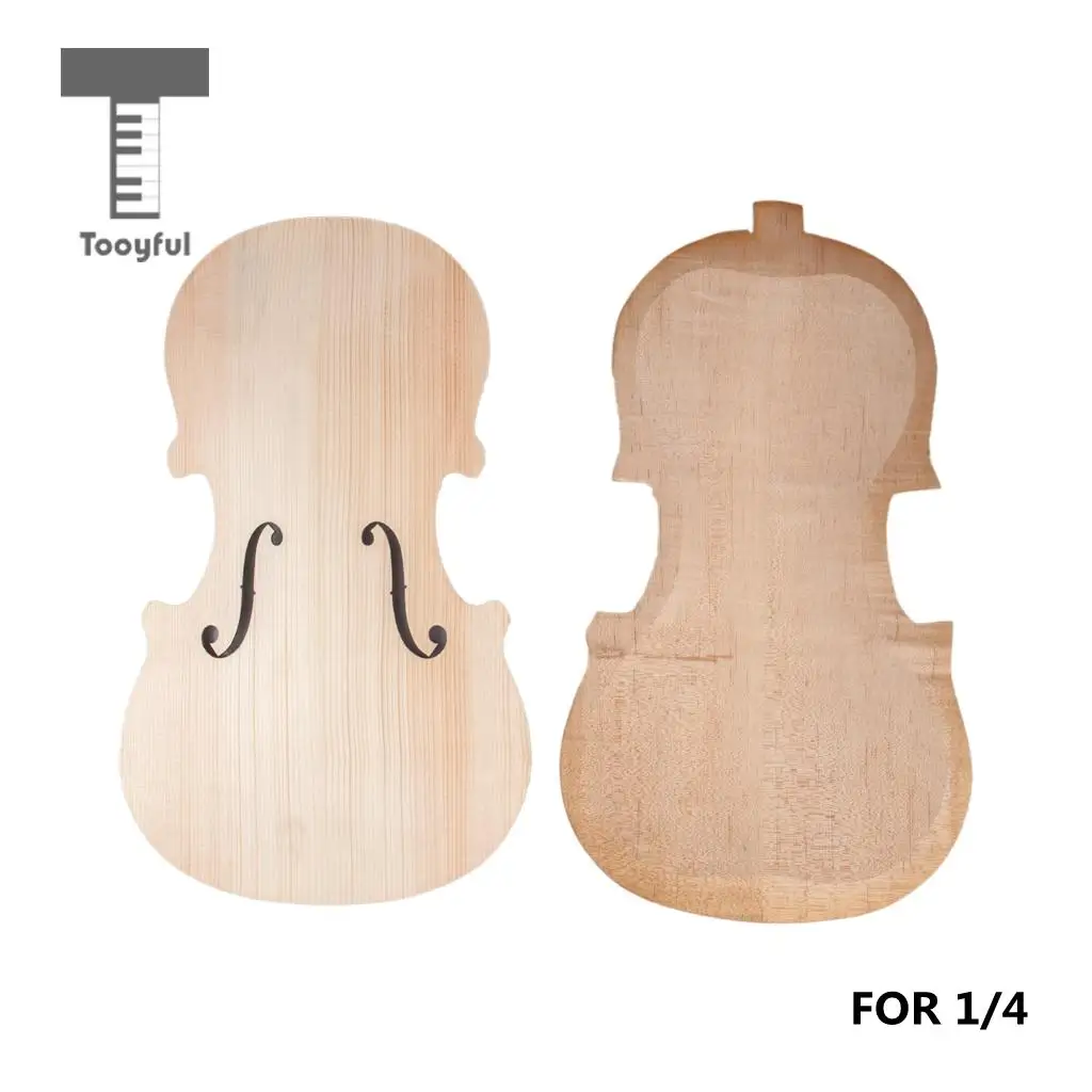 Tooyful 1 Set Unfinished Violins Fiddle Spruce Panel Plate+ Maple Backplate DIY Luthier Tools - Цвет: 1-4