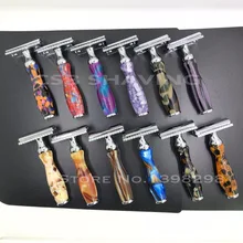 CSB Double Edge Детская безопасность бритвы с 20 шт. лезвия ручной работы высокое качество акрил ручка лезвие для бритвы бритья мокрый инструмент