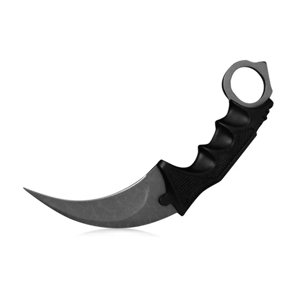 

Fashion Training Knife Curved Blade Claw Karambit Game Trainer Stainless Steel Knife Well-polished Paw Knife For CSGO