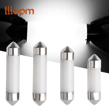 

LED Festoon Dome 31mm 36mm 39mm 41mm c5w 212-2 6418 Cold White Reading License Plate Lamp led Light Bulb Milky Cover Bulbs 12V