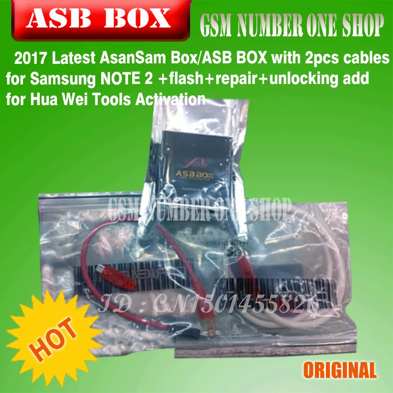 

2017 Latest AsanSam Box/ASB BOX with 2pcs cables for Samsung NOTE 2 +flash+repair+unlocking add for Hua Wei Tools Activation