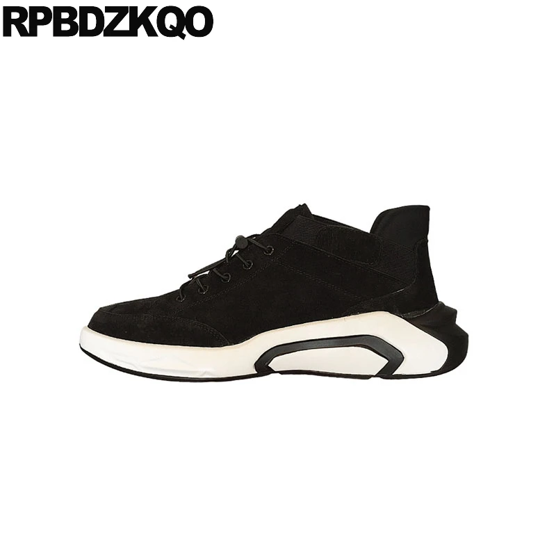 

designer lace up hot sale trainers fashion new popular nubuck leather shoes men creepers comfort sneakers suede black casual