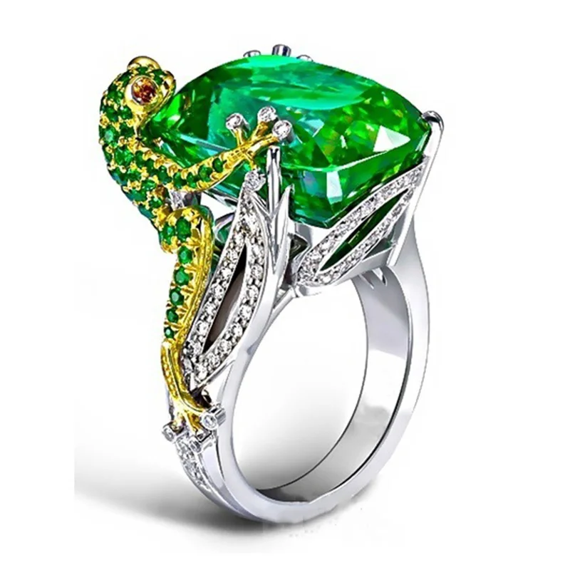 T/&T ring Fashion Multicolor Green fire Opal Rings For Women Wedding Ring Engagement Bridal Rings