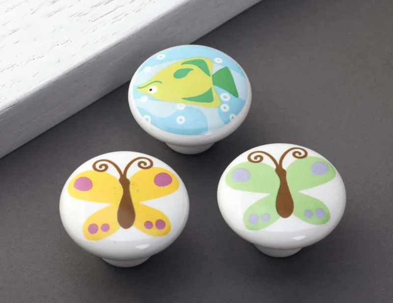 Children room cartoon handle cute butterfly knob h...
