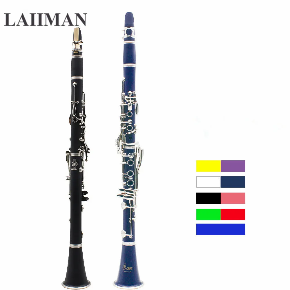 

17 Key Nickel Plated Muticolor Clarinet with Reed Mouthpiece Case Cover Box For Woodwind Musical Instruments Lover Beginner