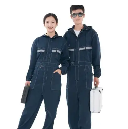 

S-4XL! Large size work clothes 201 Cowboy jumpsuit male electric welder vaporizer repairs dustproof labor protection suit