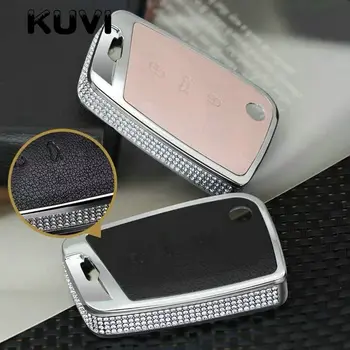 

Diamond Zinc Alloy Leather Car Key Cover Case Keyring Fit for Volkswagen VW Golf 7 mk7 For Skoda Octavia key chain keyring