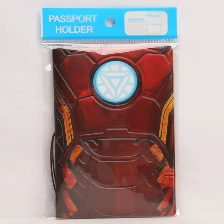 JIAKAI Marvel Супергерои Железный человек Мультфильм короткая Обложка для паспорта 3d ПВХ Обложка для паспорта