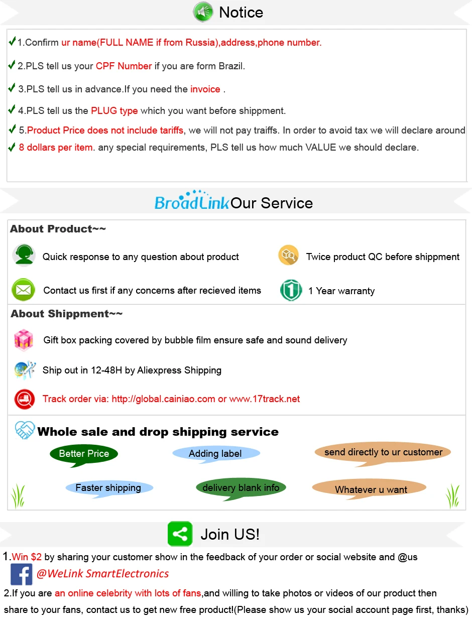 Service notice