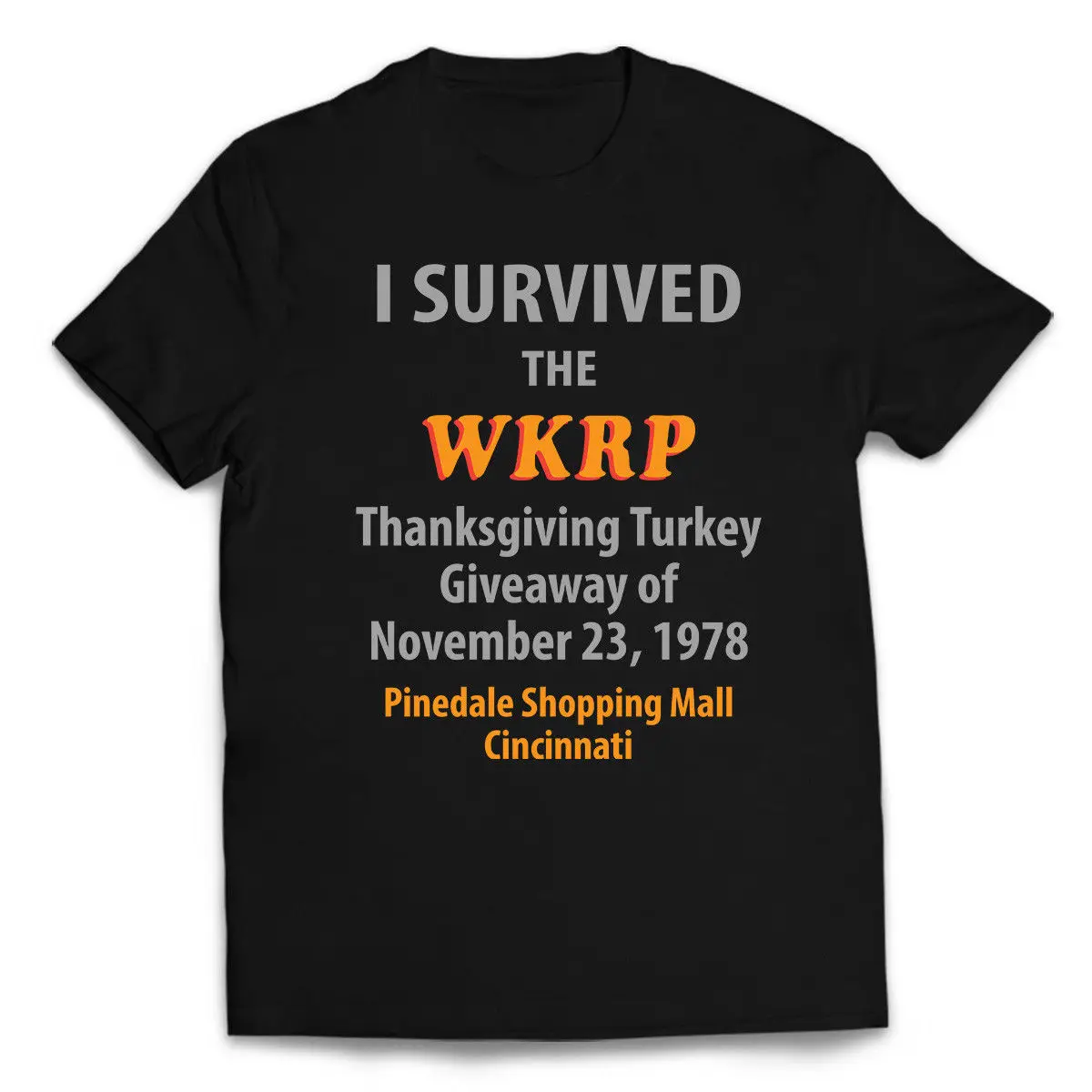 Wkrp индейка падение выживший смешная Мужская рубашка выжила День благодарения