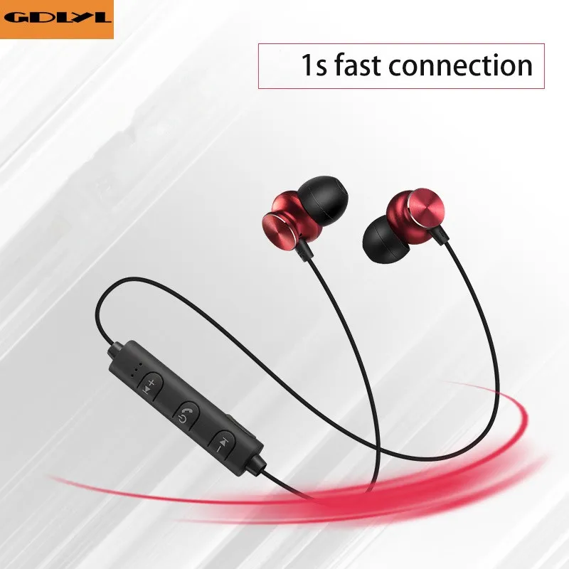 GDLYL Magnet Wireless Bluetooth Earphone Sport V4 1 Bluetooth Headset Headphone With Microphone Stereo Earbuds For phone calls
