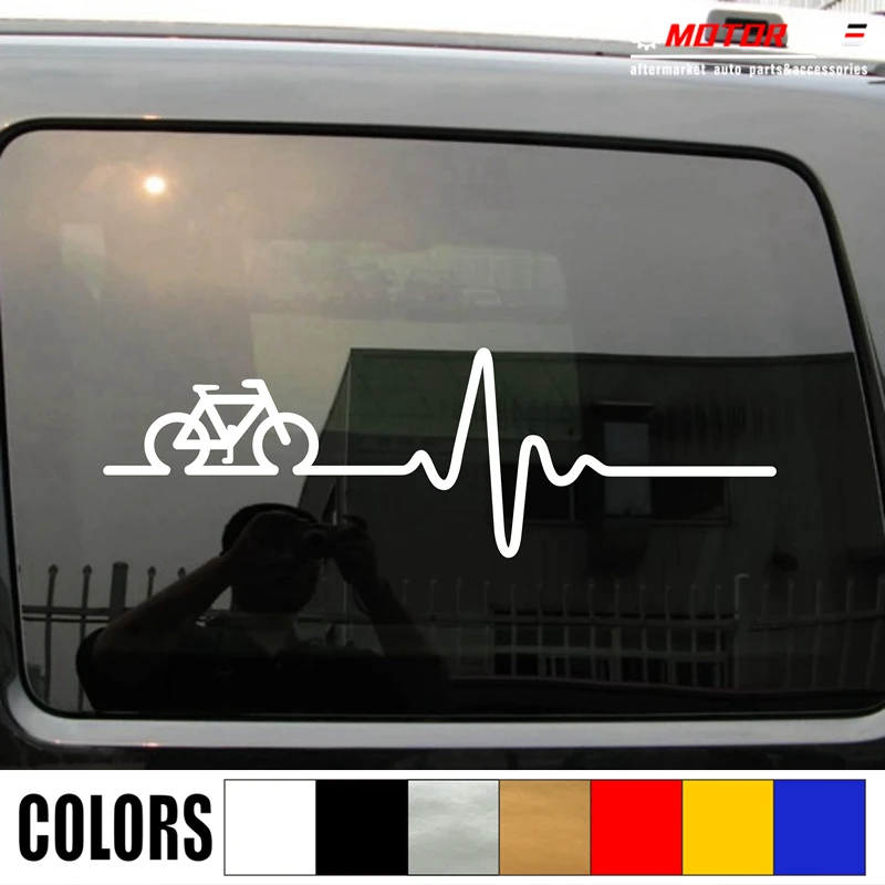 

Cycling Funny Bike Bicycle Decal Sticker Heart Beat EKG Car Vinyl Racing Rider