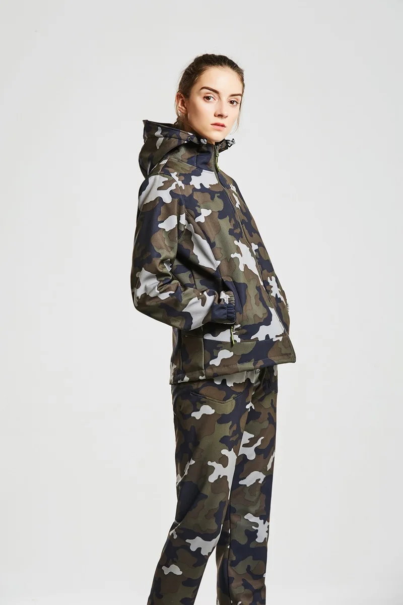 Cabolsa de Esqui ao ar Livre à Prova de Vento Quente à Prova a Luz do Ártico Mulheres Homens Velo Camping Pesca Caminhadas Camuflagem Jaqueta d' Água Rosy 10 Cheap Jaq. caminhada