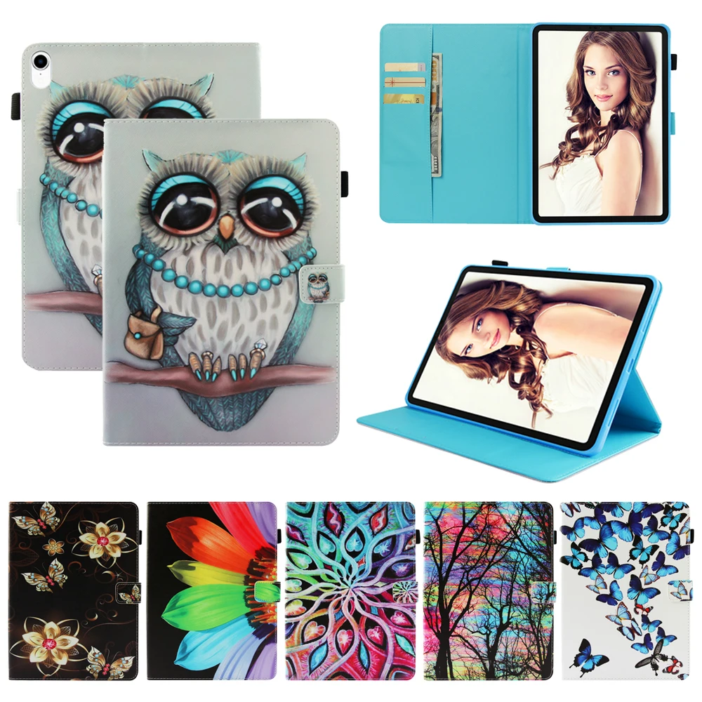 

Magnetic Fundas Case For Apple iPad 2 3 4 iPad2 iPad3 iPad4 3D Printed Butterfly OWL PU Leather Flip Wallet Cover Silicone Shell