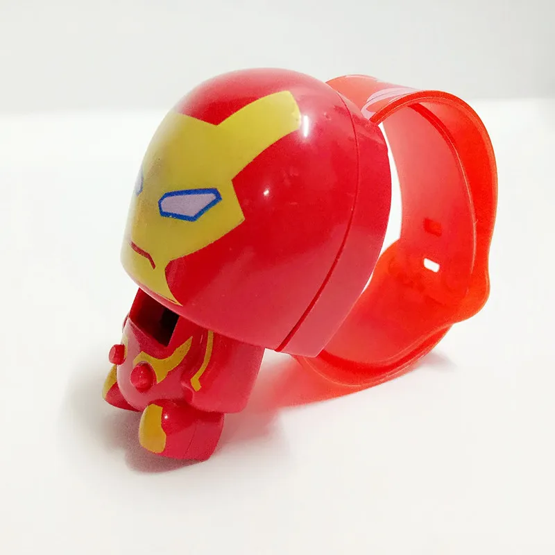 ГОРЯЧАЯ Детская образовательные игрушки мультфильм новинка электронные часы супергерой Капитан Америка деформации Marvel герои подарок