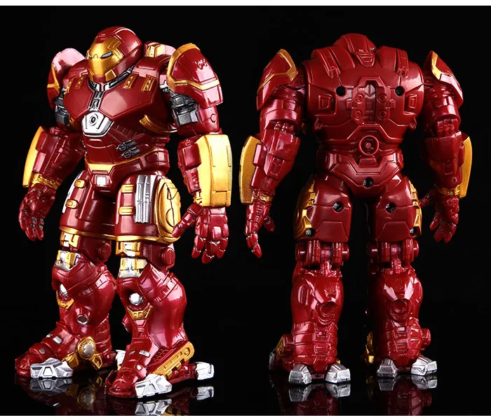 

Gold-plated Avengers Iron Man Hulkbuster Armor Joints Movable 18CM Mark With LED Light PVC Action Figure Collection Toy #EA