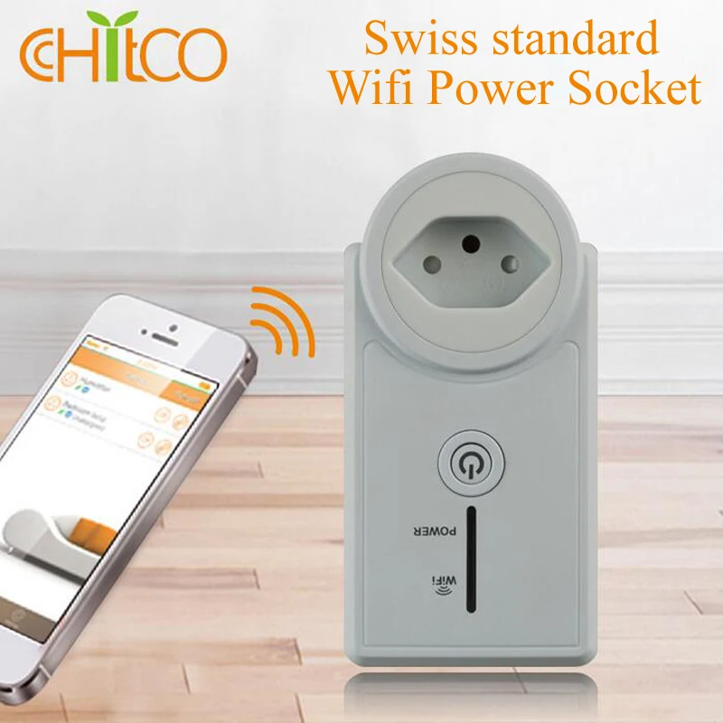 Swiss standard Wifi Power Socket Wireless Plug smart home Timer Switch Phone Wireless Remote