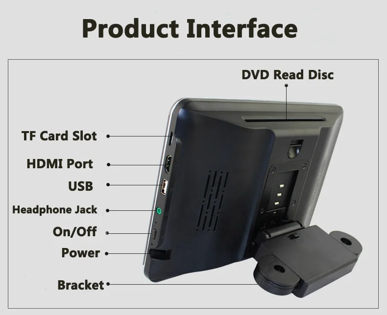 Caroad 10,2 дюймов Android 6,0 Автомобильный подголовник монитор DVD видео плеер MP5 HD 1080P Tounch экран wifi/HDMI/USB/SD/Bluetooth/FM