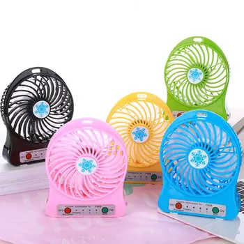 

Mini USB Fan Portable Indoor Outdoor Desk Computer Cooling Fan 3 Levels 4 Blades LED Light Emergency Flashlight USB Rechargeable