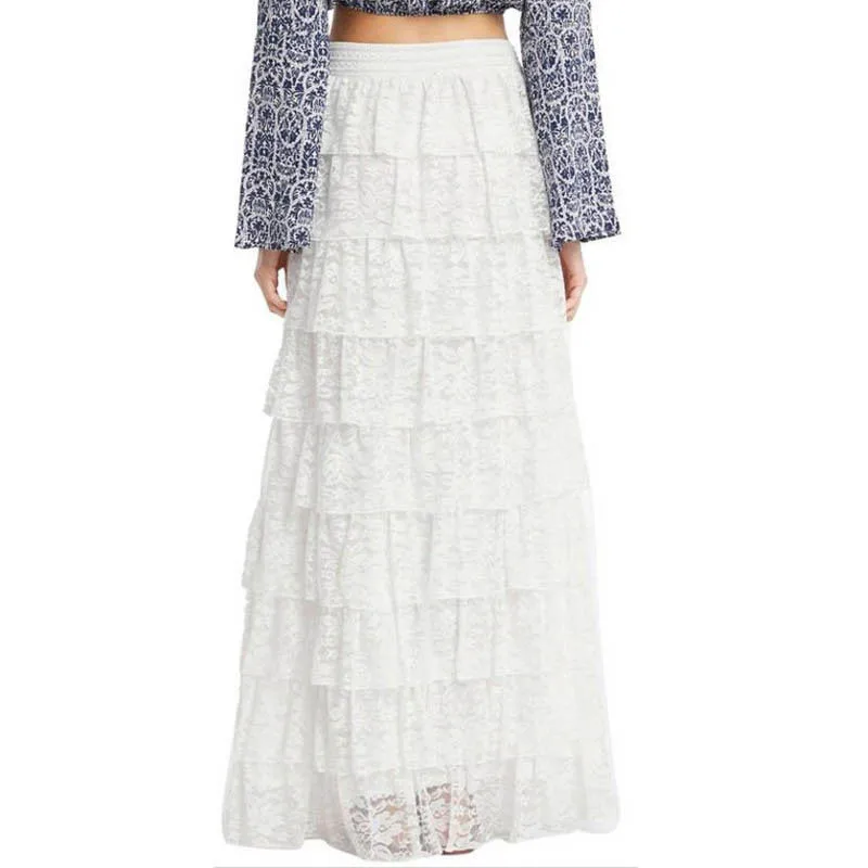 long flowy pleated skirt