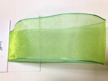 

N2017 38mm X 25yards Solid Spring Green Wired Edge Sheer Organza Ribbon . Gift Bow,Wedding,Cake Wrap,Tree Decoration,Wreath