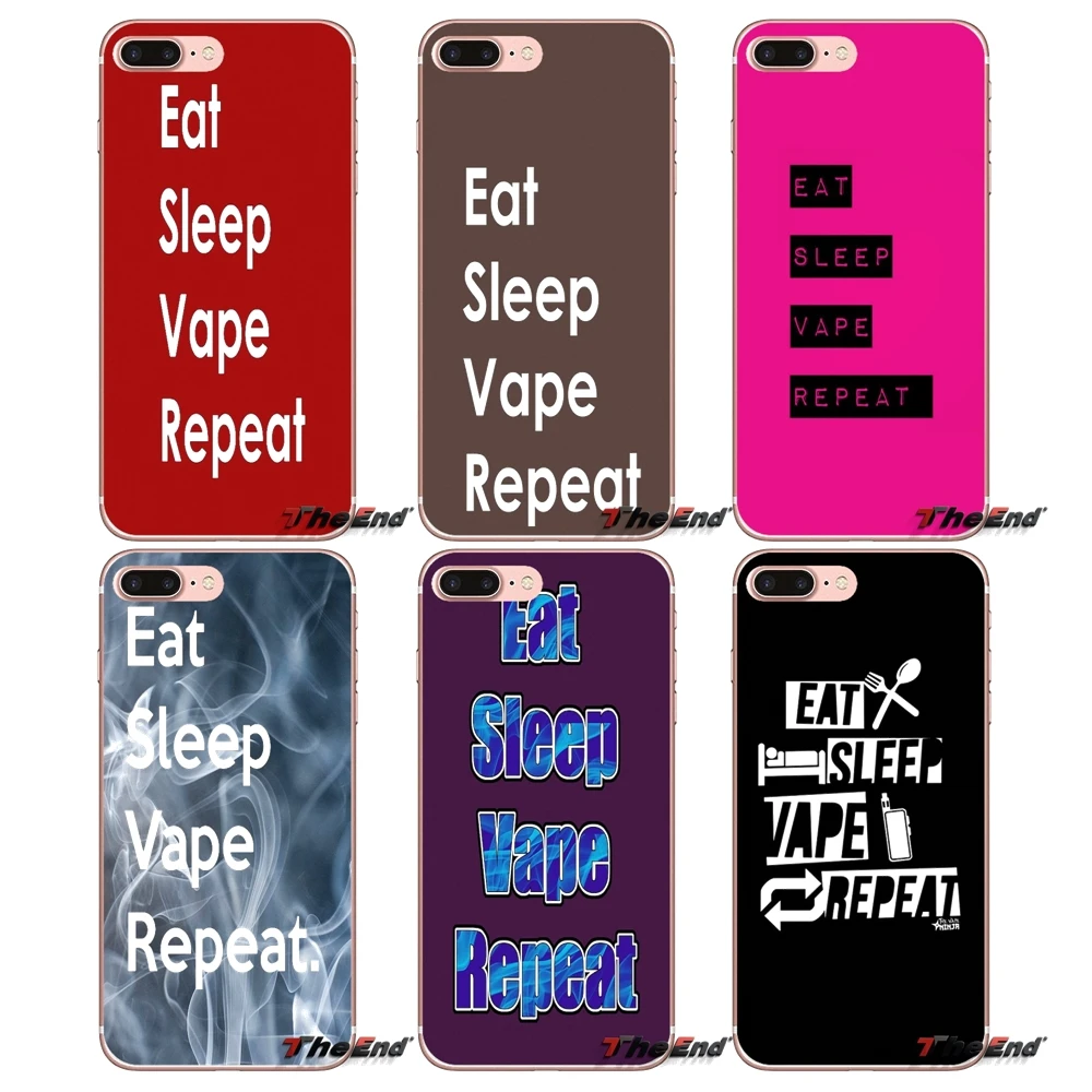 Eat Sleep Vape Vaping Quotes Soft TPU Case For Samsung Galaxy S3 S4 S5 MINI S6 S7 edge S8 Plus Note 2 3 4 5 Grand Core Prime | Мобильные