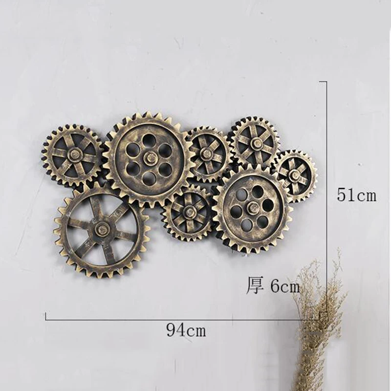 Retro Industrial Wind Large Size Gear Bar Cafe Wall Decorations