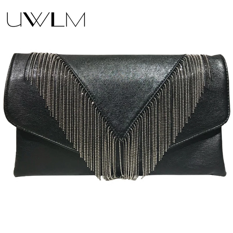 Clutches Women 2018 Metal Tassels Luxury Handbags Bags Designer Black Clutch Party Evening ...