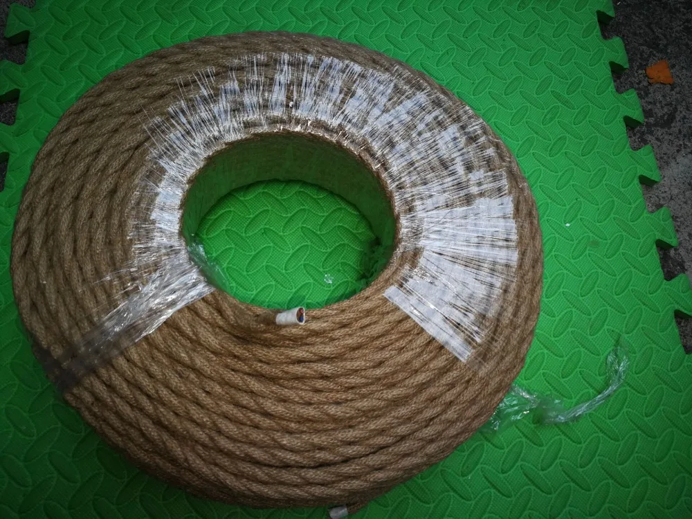  2*0.75 5M/Lot Vintage Rope Textile Wire Twisted Cable Braided Electrical Wire Retro Pendant Light L - 32841649407