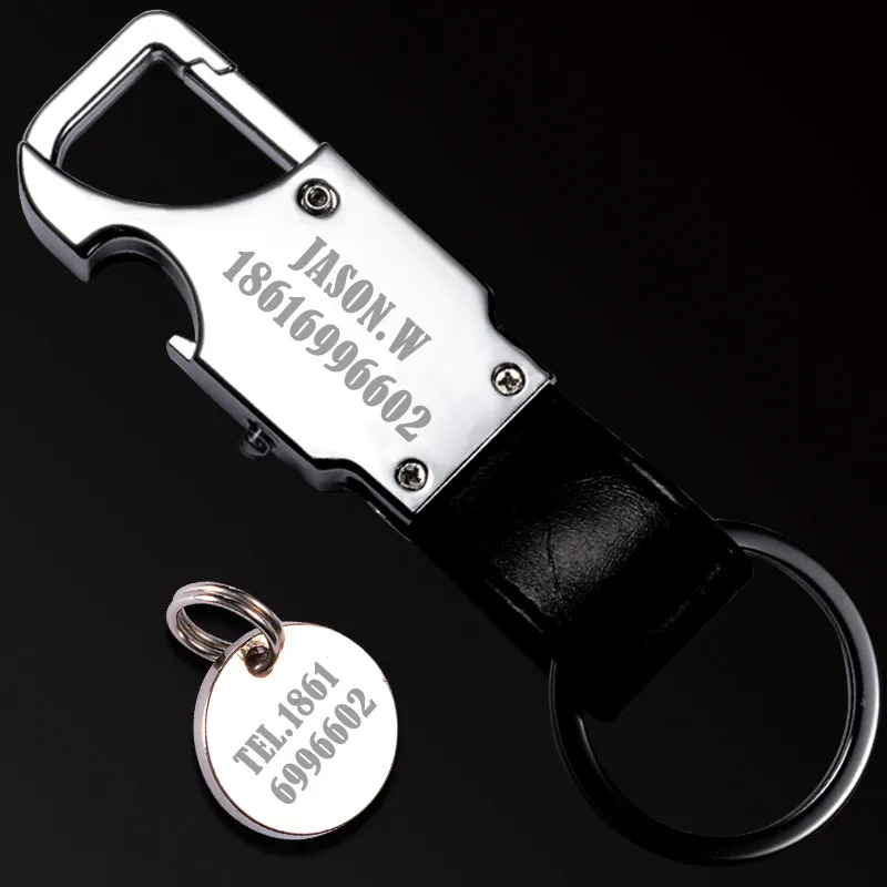 QOONG New Brand Men Women Car Key Chain Top High-grade Multi-functional Waist Hanging Metal Keychain Key Holder Car Key Ring Y16 afbeelding