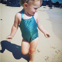 Платье для маленьких девочки-русалки бикини, купальник, лето цельный купальник Swimwuit ванный комплект купальник