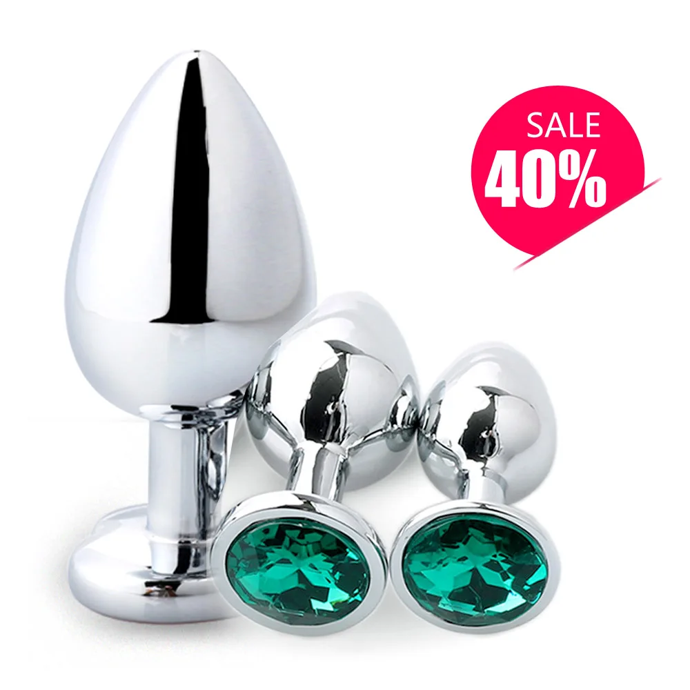 Stainless steel Anal Plug Removable Jewelry Decoration Butt Sex Toys Prostate Massager Anus for Women Male Gay Couple |