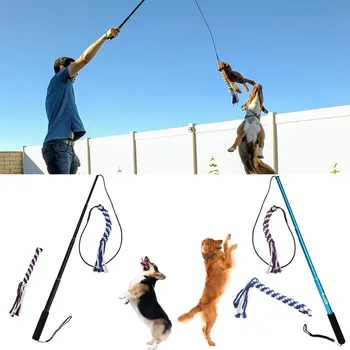 

New 1PC Retractable Dog Puppy Dog Trainer Dog Tease Cat Toy Training Pet Training Stick Chew on Toys Funny Gifts