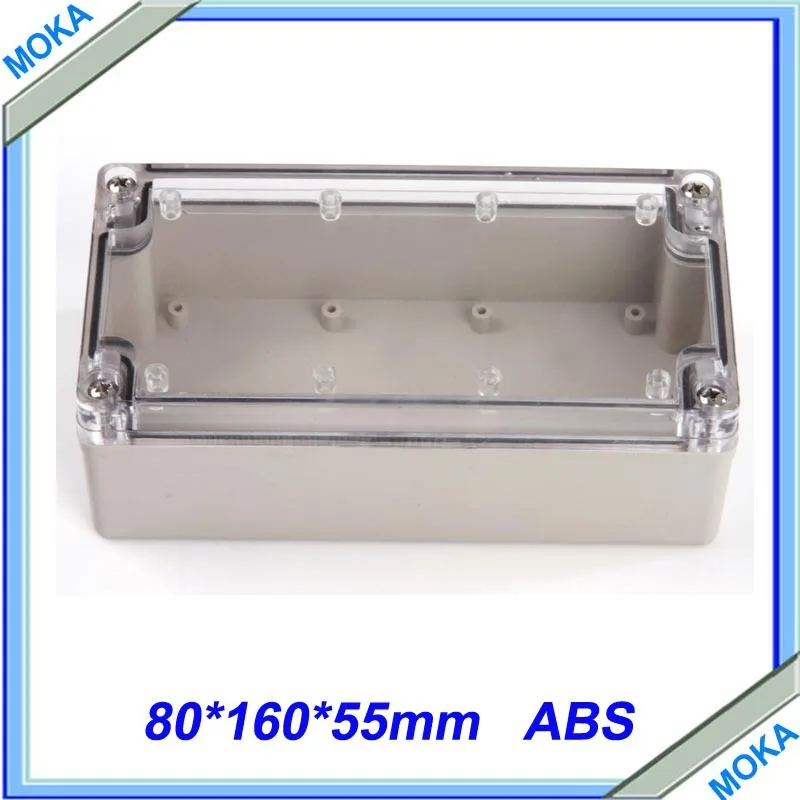 

Free Shipping Top Quality PVC Cover ABS body Transparent Cover IP66 Clear Waterproof Box 80*160*55mm