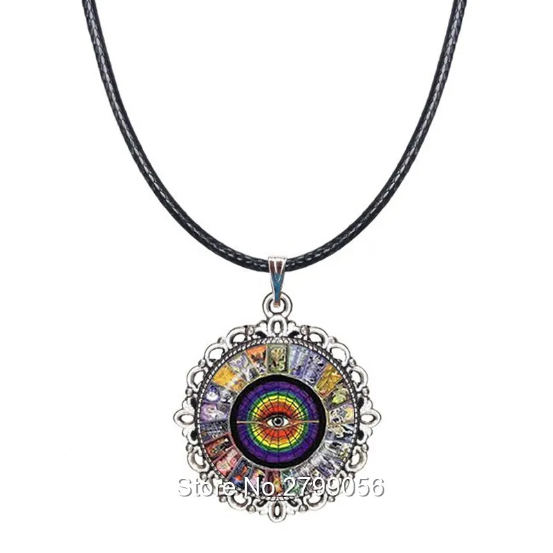 

Tarot Card Reader Choker Necklace Zodiac Jewelry Fortune Teller Pendant Eye Collar Neckless Circus Games,Magician ,Empress,Lover