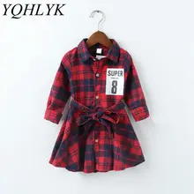 

New Fashion Spring Autumn Baby Girl Dress 2018 Children Long-Sleeve Plaid Shirt Princess Dresses Sweet Casual Kids Clothes W96