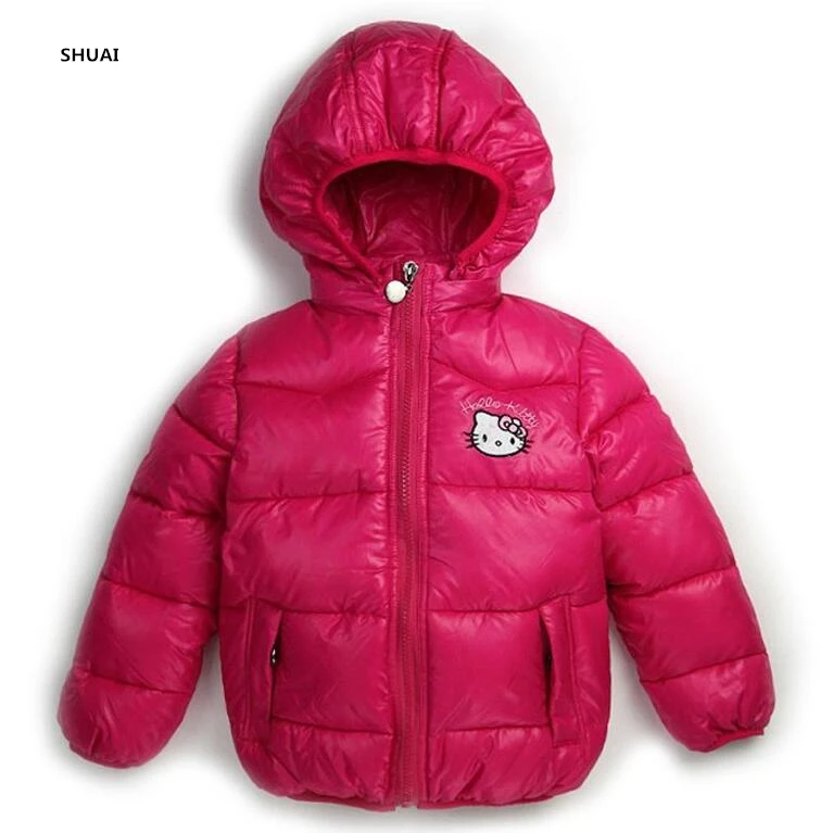 

New Hello Kitty Girls Jacket Kids Winter Keeping Warm Casual Hooded Coat Children Cartoon Cotton-padded jackets Clothes