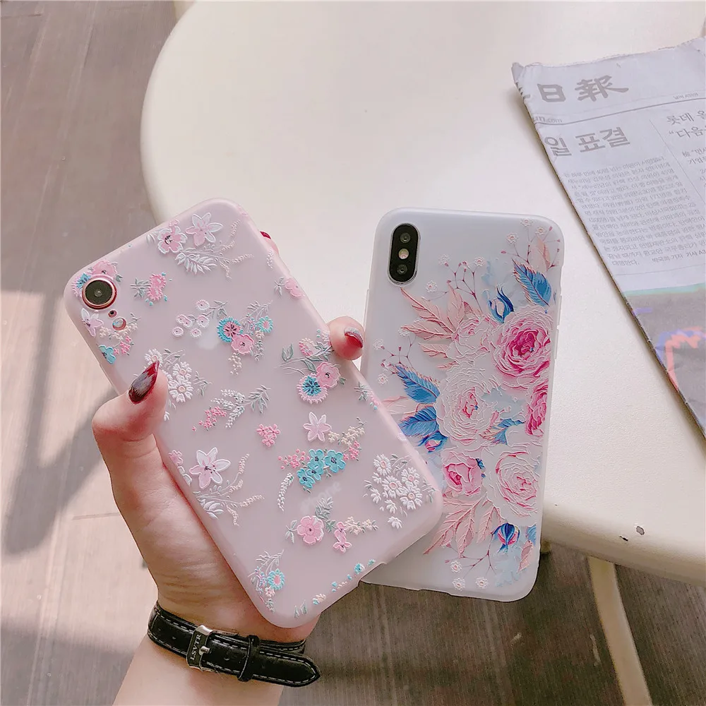 

Phone Case For Oppo F9 3D Relief Flowers Soft TPU Cover For Huawei Nova 3i Fashion Flowers Pattern Cover For Vivo V9 (C0929)