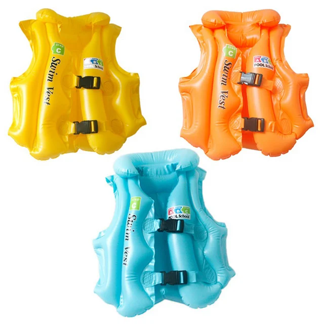 Childrens Kids Aid Life Jacket Vest Blowers Wind Inflatable Sport Swimming Float