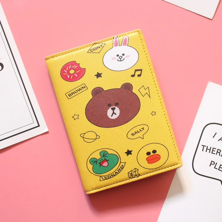 Защитный чехол для паспорта с милым медведем из мультфильма, водонепроницаемый чехол для паспорта, держатель для карт