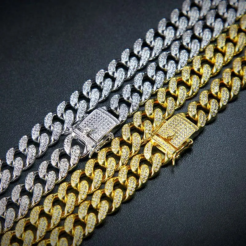 

Miami 18inch Cuban Chain Necklace Charm For Men Micro Pave zircon Hip Hop Fashion Trendy Jewelry Gift Iced Out Dropshipping
