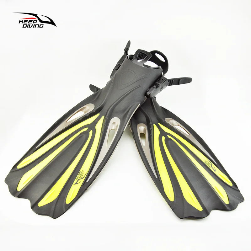 Mantener el buceo de tacón abierto buceo aletas largas ajustables Snorkeling natación aletas especiales para botas de buceo zapatos Monofin engranaje - 6