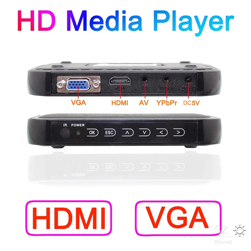 2019 Новый медиаплеер Full HD 1080P Mini Autoplay 1080p SD/U диск HDMI VGA в розничной упаковке|vga media