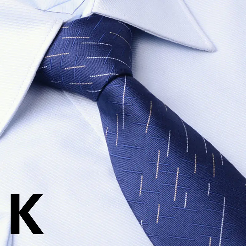 Мужские галстуки Галстук для мужчин Классический полиэфирный тканый клетчатый горошек вечерние галстук модный тонкий 8 см Свадебный деловой мужской повседневный - Цвет: K