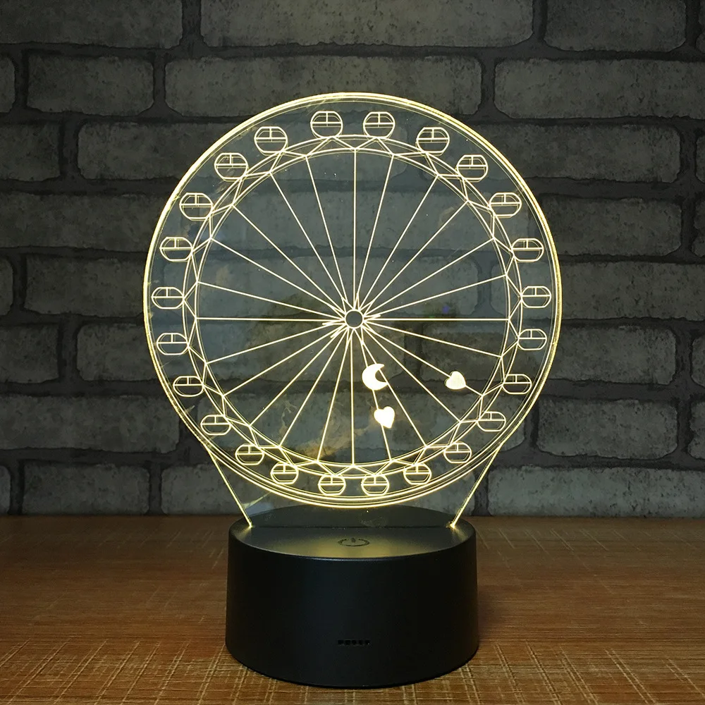 Acrylic led gift light touch color light 3d night light plug USB 7 color holiday gift 1448LED