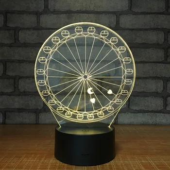 

Acrylic led gift light touch color light 3d night light plug USB 7 color holiday gift 1448